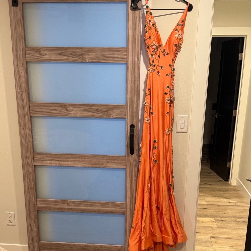 Jovani orange sample dress NWT 4